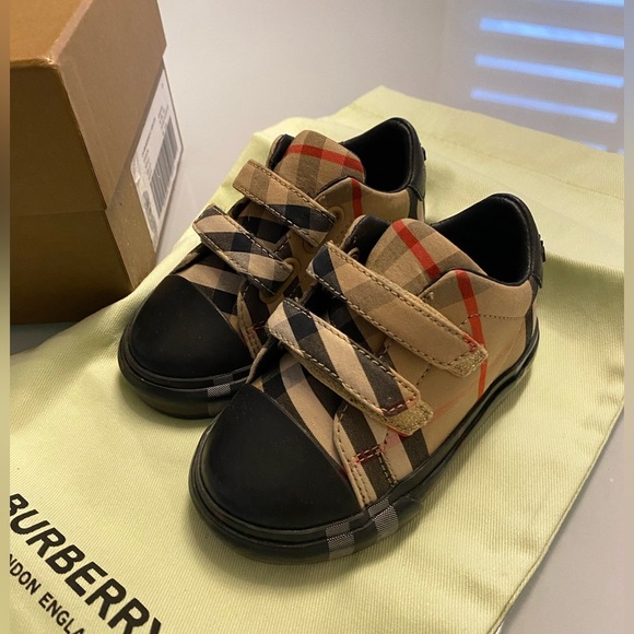 Burberry Kids Check Sneakers — Size 19 - Picture 2 of 11